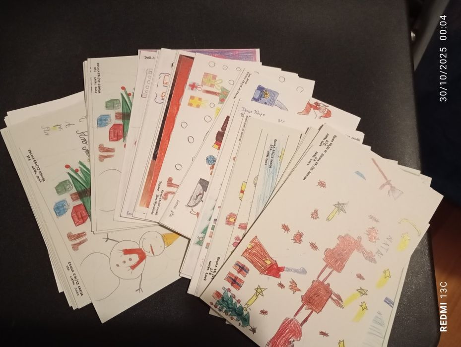 Postais de Natal feitos á mão