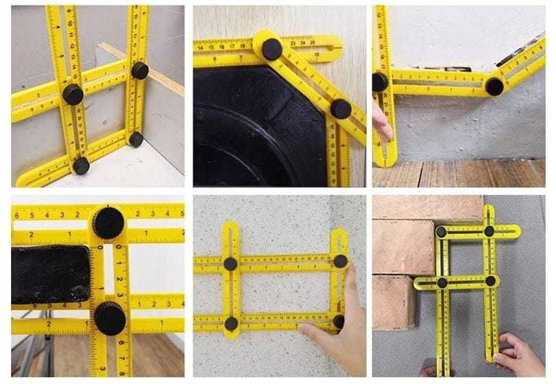 Kątownik Wielofunk Templater Linijka Miarka Kątowa szablon regulowany