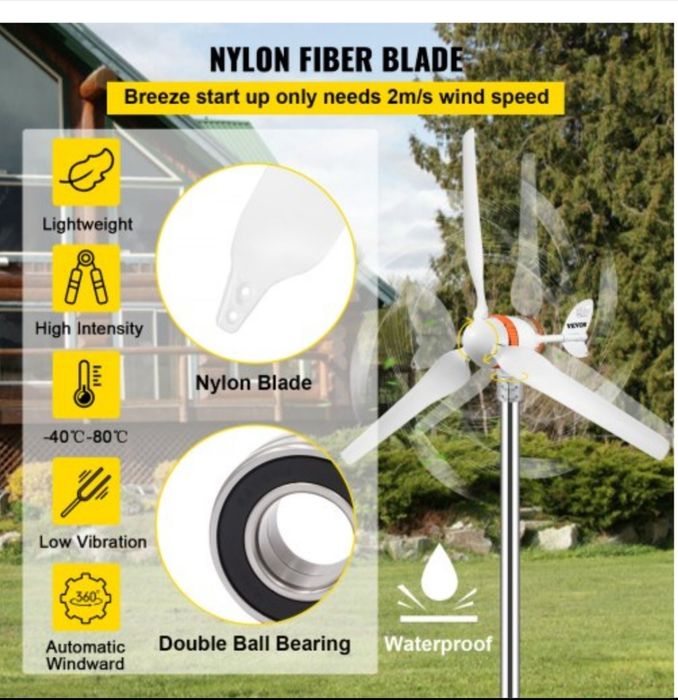 Eólicas Horizontais e verticais de 400 ,500,600,800 watts