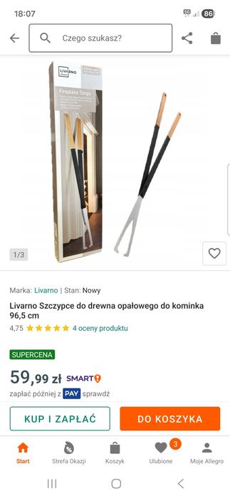 Szczypce do drewna kominkowego