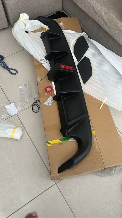 Difusor traseiro  para golf mk6 gti 2008-2013 divisor de plástico