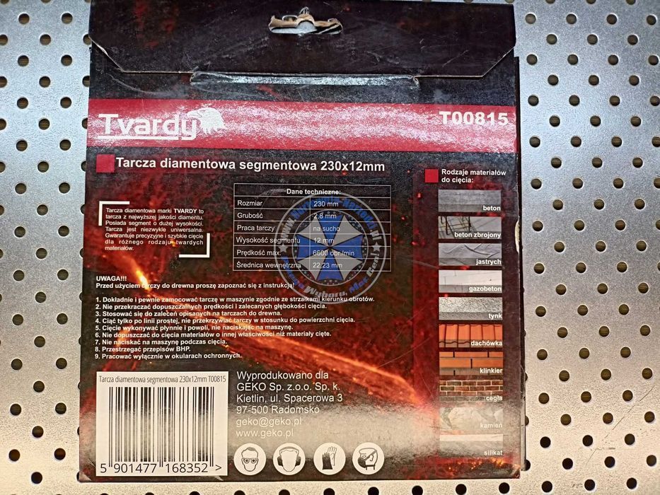 Tarcza diamentowa segmentowa 230mm h12 mm tarcza do betonu 230mm