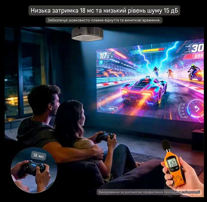 Проектор Everycom HQ11W 3600 ANSI 4K Full HD Android 15 3Gb, 64Gb