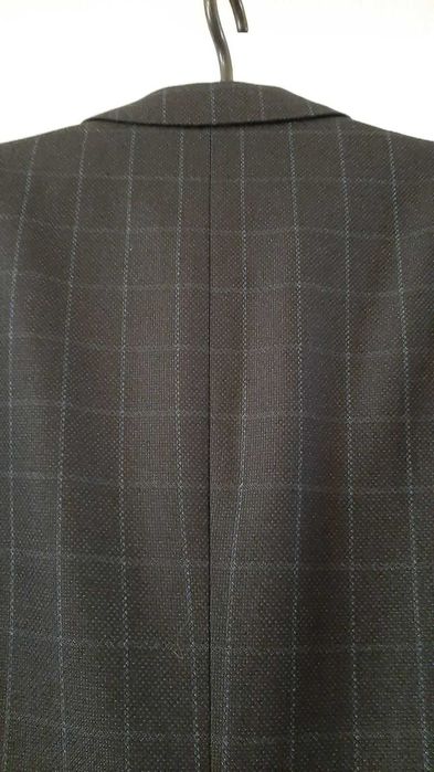 Пиджак полу шерстяной (темно синий  - в клетку) ,52 р