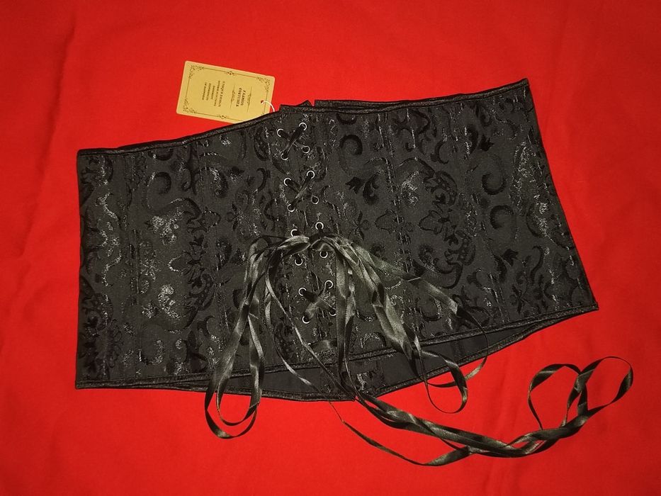 Корсет чорний 4XL зі шнурівкою