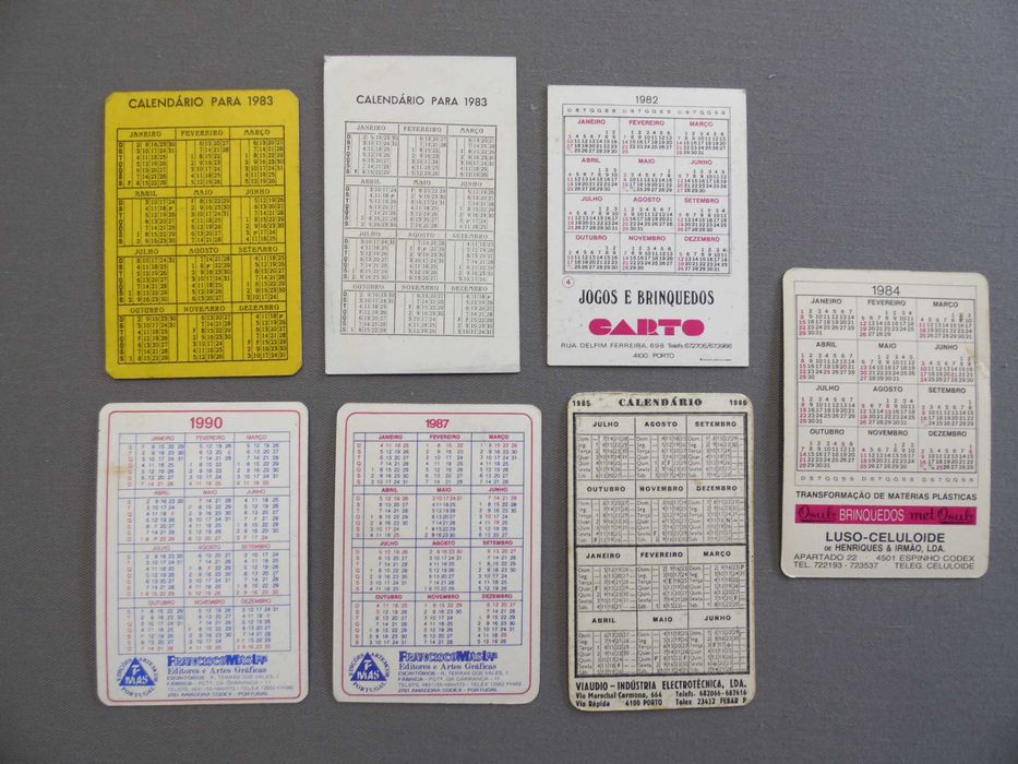 Calendários Colecções Diversas IV