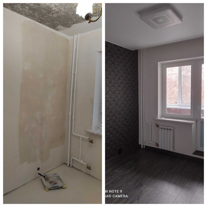 Ремонт квартир (Семейная пара) Обои шпаклевка покраска ламинат плитка