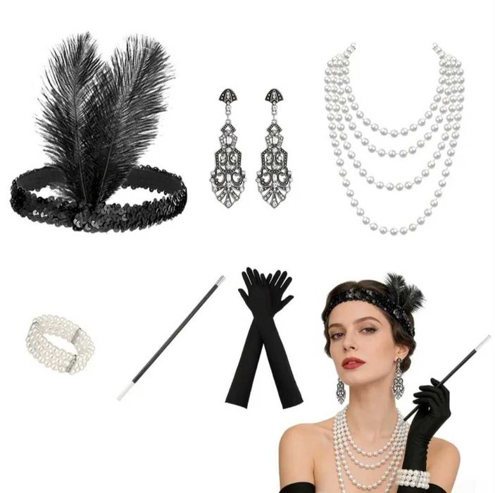 Nowa sukienka Flapper Gatsby RETRO cekiny, r. M Sylwester wesele karnawał