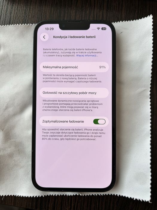 Iphone 13, stan bd, bateria 91%