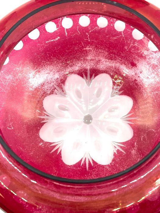 Bomboneira Cogumelo em vidro pintado e lapidado