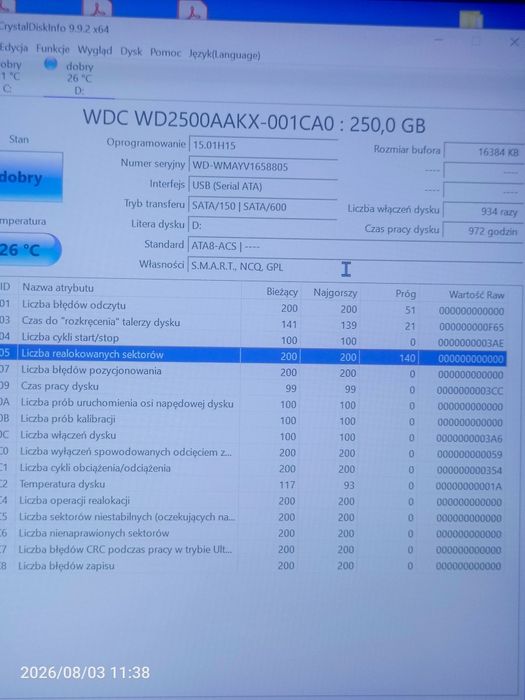 Dysk 250gb Western Digital