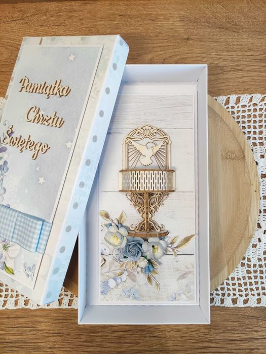 Pamiątka - Kartka na Chrzest w pudełku