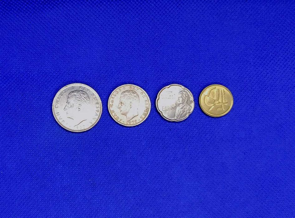 Lote de 4 moedas correntes Pesetas