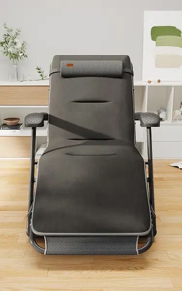 Розкладне крісло шезлонг садовий із подушкою WCG FCB-S06PС