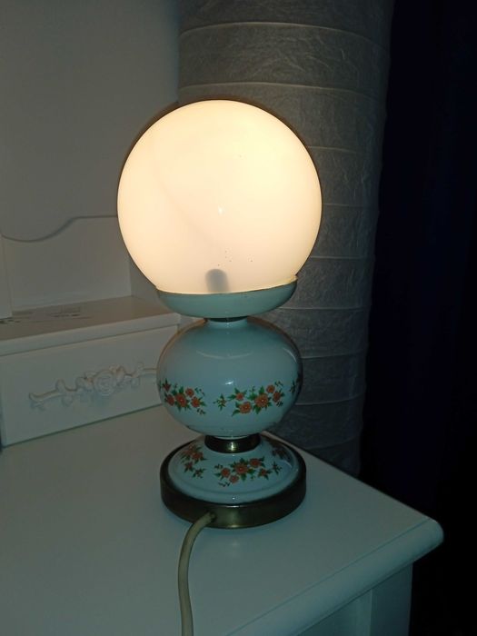 Lampka PRL piękny wzór kwiatowy