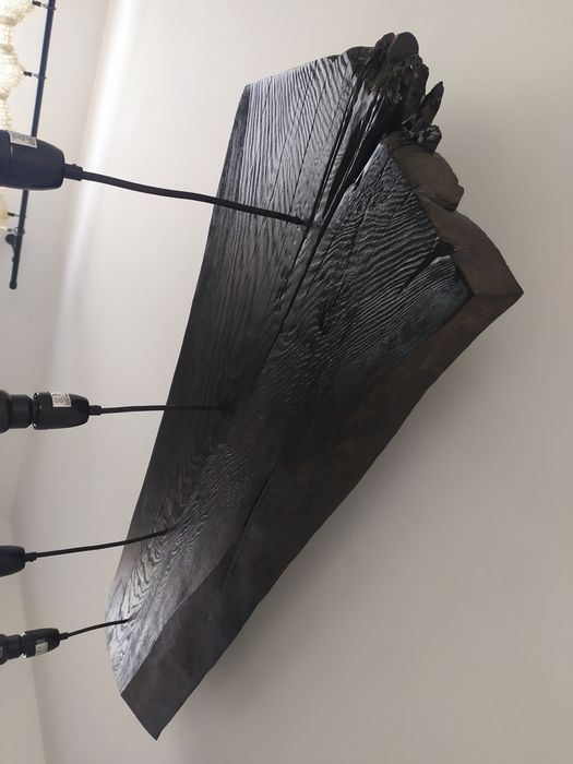 Piękna duża rustykalna lampa do salonu, biura, restauracji