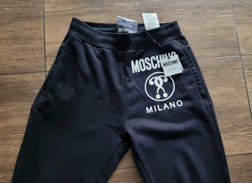 Moschino Logo spodnie dresowe czarne sweat pants Black Men S (46) NEW!