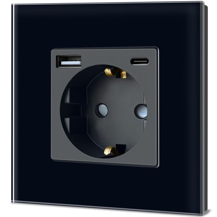 2 szuki Gniazdo Schuko ścienne z USB-C 20W 1-moduł