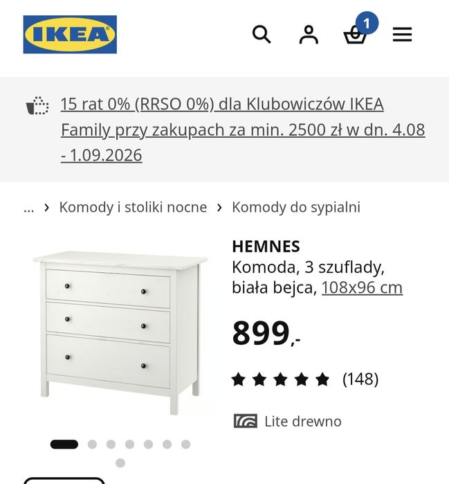 Szafa sundvik i komoda hemnes IKEA kallax zesta mebli dla dziewczynki