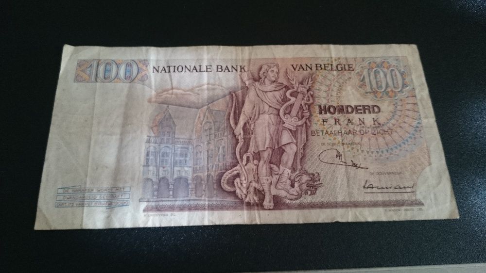 Nota de 100 Francos Bélgica 1970