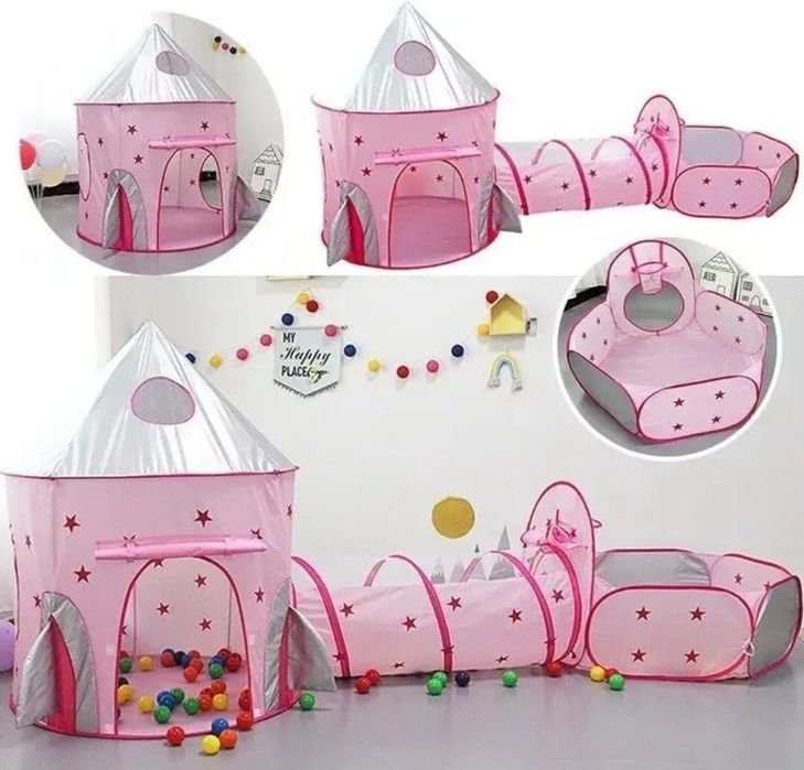 Намет дитячій з тунелем та кульками палатка