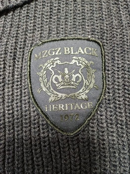 Męski sweterek dwurzędowe guziki Premium MZGZ Black rozm 2XL.