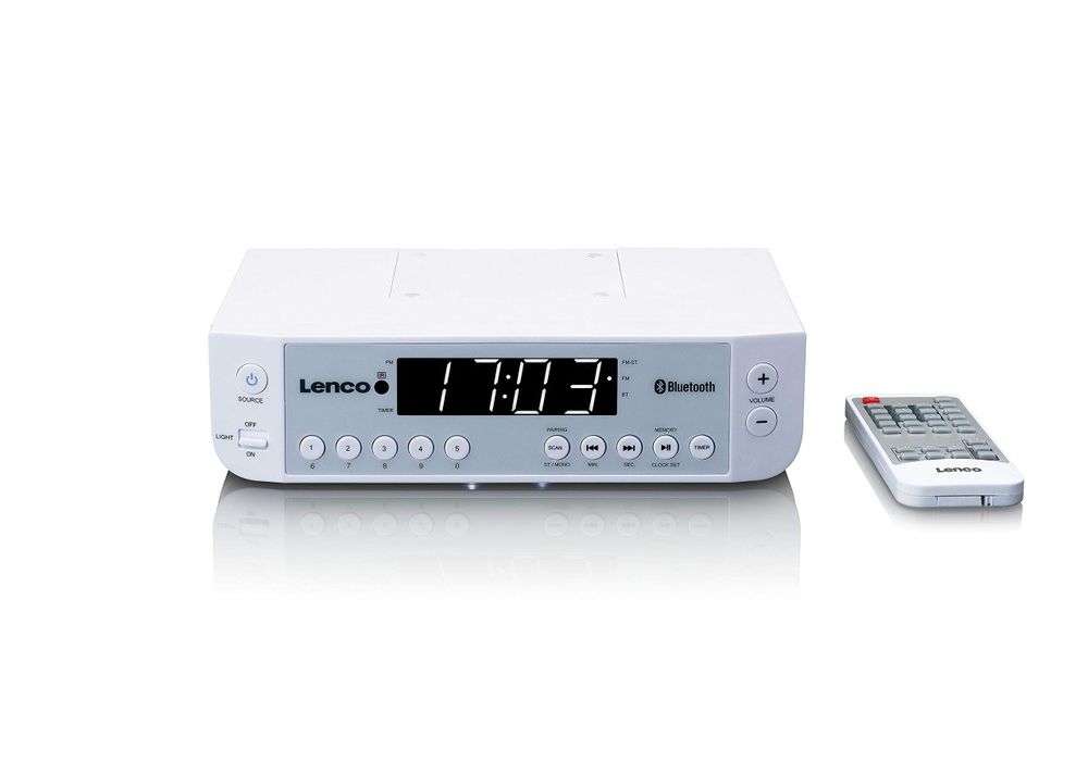 Radio sieciowe Odtwarzacz Bluetooth Radio FM Lenco KCR-100 Białe NOWE
