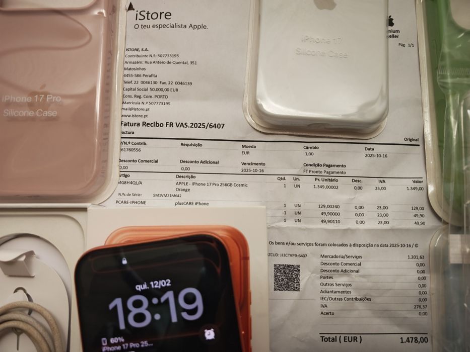 iPhone 17 Pro 6.3" 256GB Laranja Seminovo +Pluscare Aceito Retomas