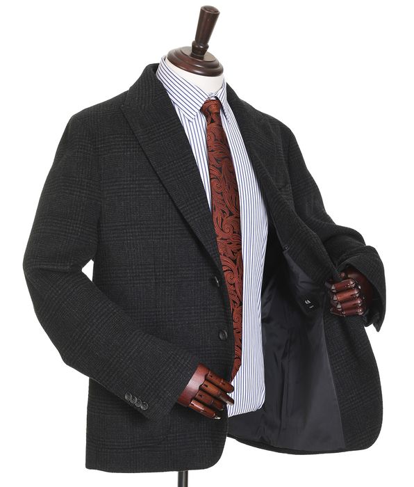 C&A ciepły grafitowy blezer w kratkę 40% wełna sportowa marynarka r 56