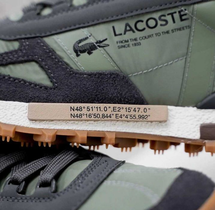 Мужские кроссовки Lacoste хаки Лакост зеленые