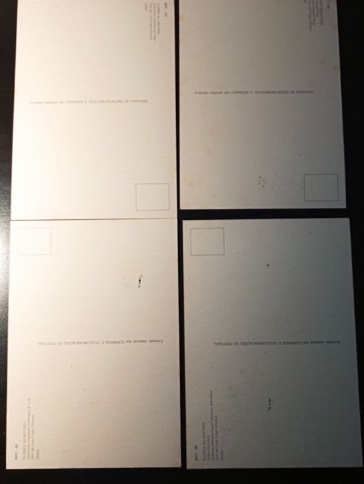 Serie completa de 4 Postais. Máximos. Novos	1989 - Flores Silvestres