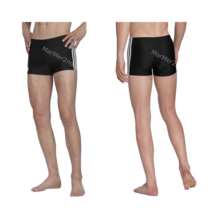 ADIDAS 3-Stripes Boxer HT2073 Męskie Bokserki Kąpielowe XL Czarne/Białe