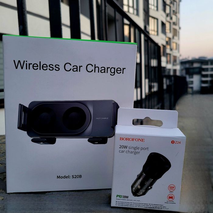 Автотримач бездротовою зарядкою Samsung IPhone Xiaomi car fast charge