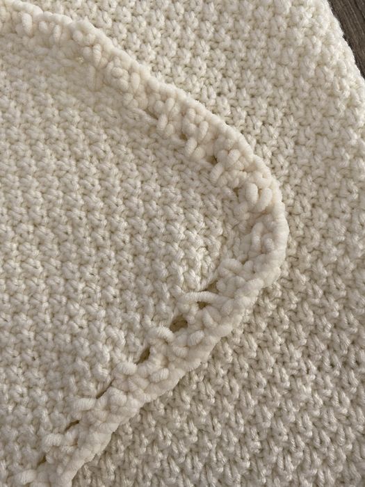 Плед детский белый ручная работа