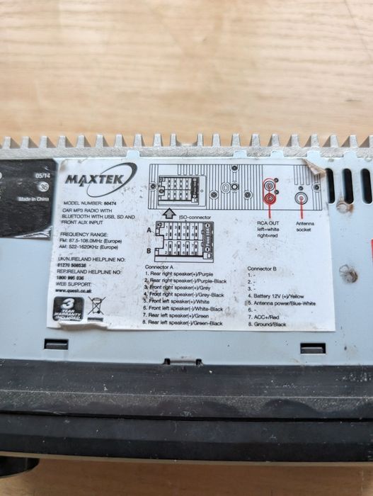 Автомобільна магнітола Maxtek з підтримкою Bluetooth