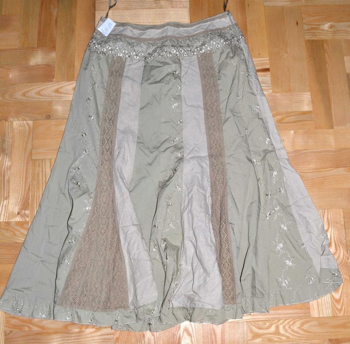 225^ m&s letnia   spódnica z bawełny z koronką  42/44