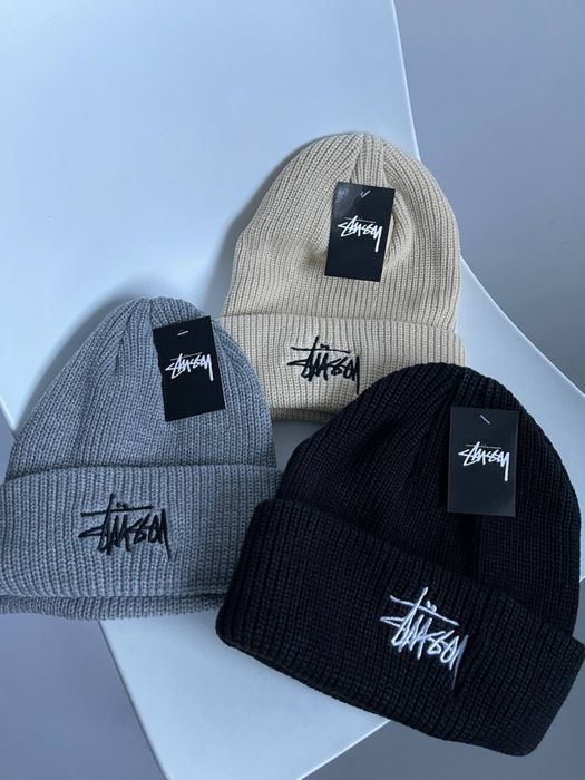 шапка stussy, шапочка стаси, шапка Стасі на зиму стильна тепла шапка