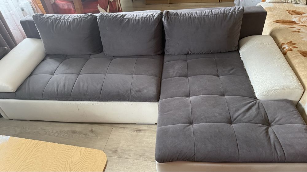 Kanapa narożnik elka „ L „ do wyprania łóżko szare