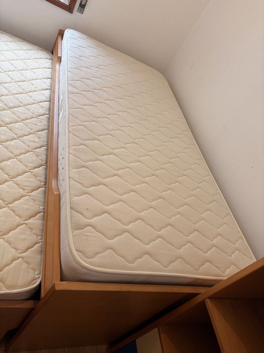 Cama Nido Dupla e Estante de Madeira  Maciça — Conjunto Juvenil Completo