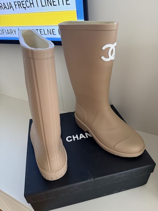 Kalosze chanel beżowe nowe 39
