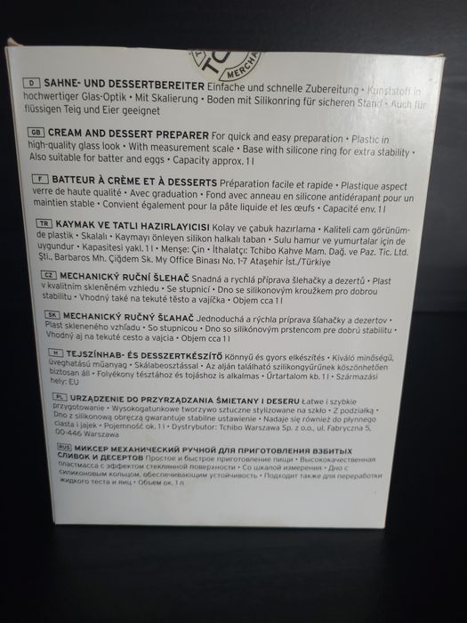 Urządzenie do bitej śmietany i deserów TCHIBO