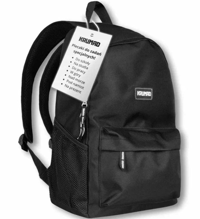 NOWY Plecak Męski Szkolny Młodzieżowy Turystyczny na Wycieczki Czarny