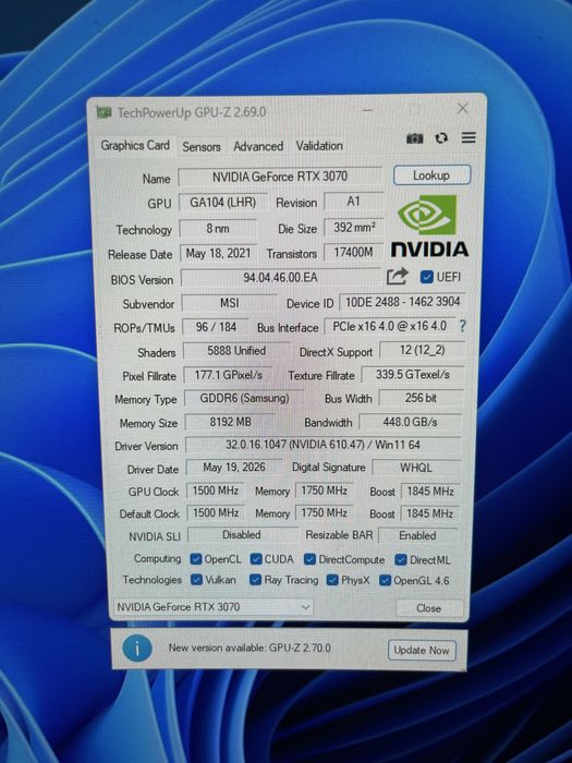 MSI Gaming Z Trio RTX 3070 8GB Stan idealny