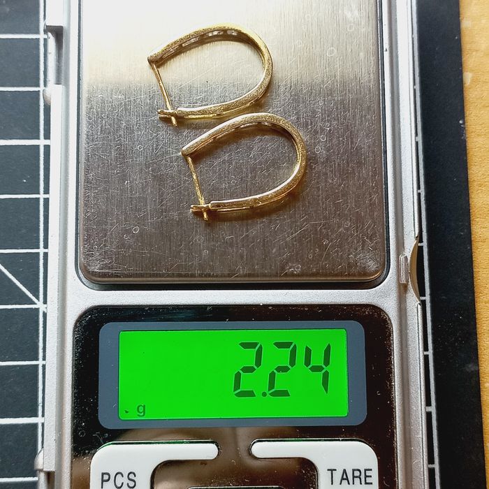 Серьги золото 14к с бриллиантами