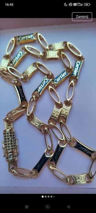 Piękny łańcuszek Cartier -81 g-w złoceniu -18k-750