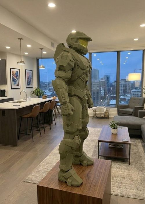 Figurka Spartan Master Chief Halo 152 cm 24 kg zielony