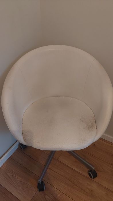 Fotel biurowy skórzany Biały