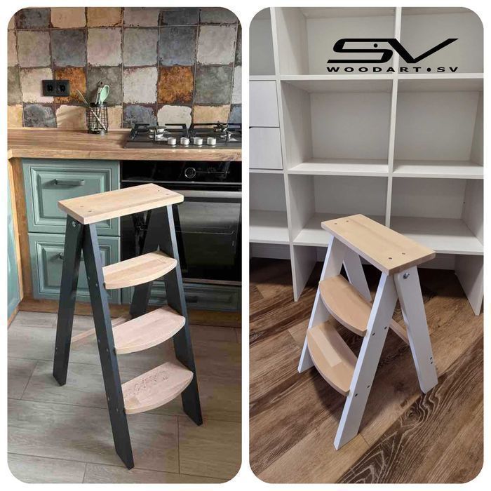 Драбина дерев'яна складна для кухні вбиральні Стремянка деревянная Бук