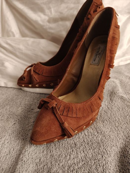 Fantastyczne brązowe czekoladowe szpilki 39. Brązowe buty na obcasie