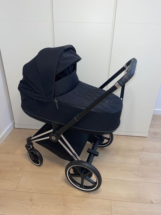 Cybex e priam 2.0 wózek, gondola, baza CloudZ Deep Black, fotelik, Chrome black, Parasolka